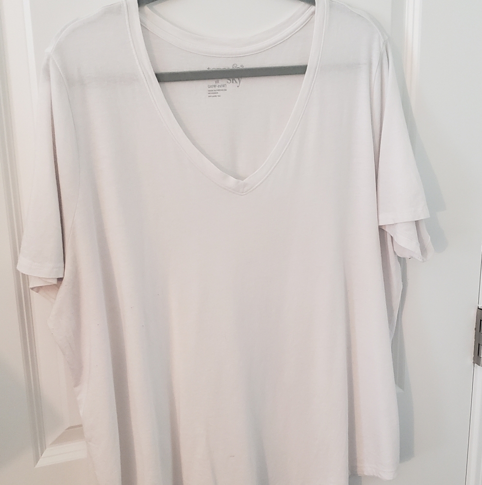 White Vneck Womens Tshirt